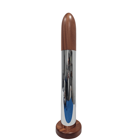 Ceremonial Bullet – Solid Mahogany & Chrome-Plated 5" Shell